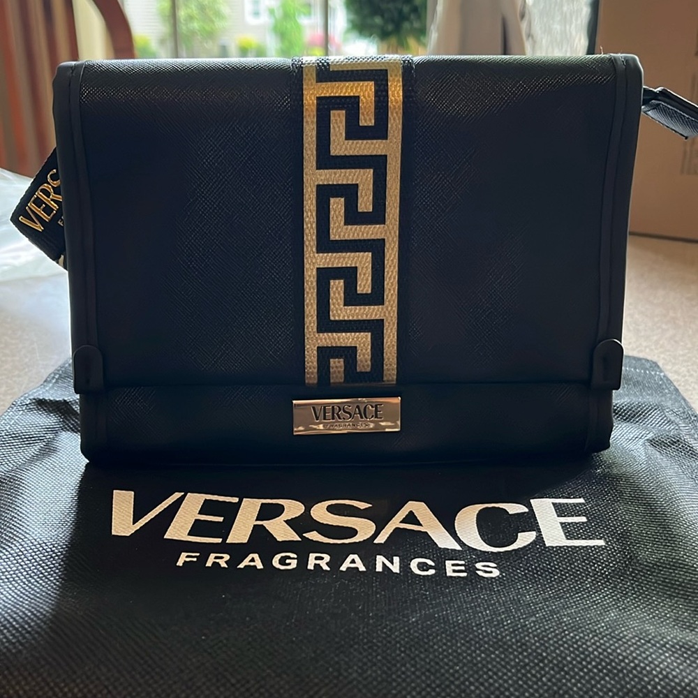 Versace Black w/gold pouch NEW